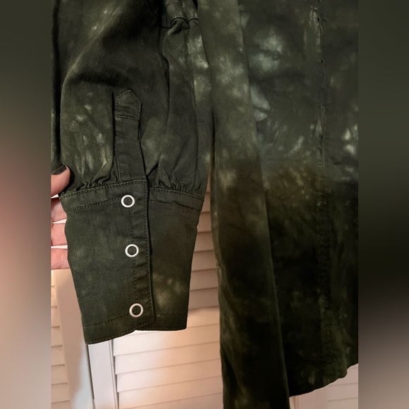 Something Navy long sleeve mini dress army tie dyed green - Picture 7 of 9